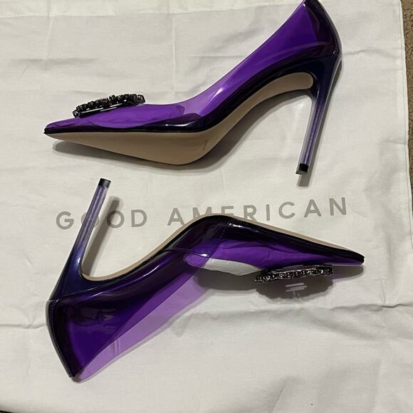 Good American CINDER-F*CKING-RELLA PUMP Heels Purple Size 6.5 NIB - Picture 4 of 11